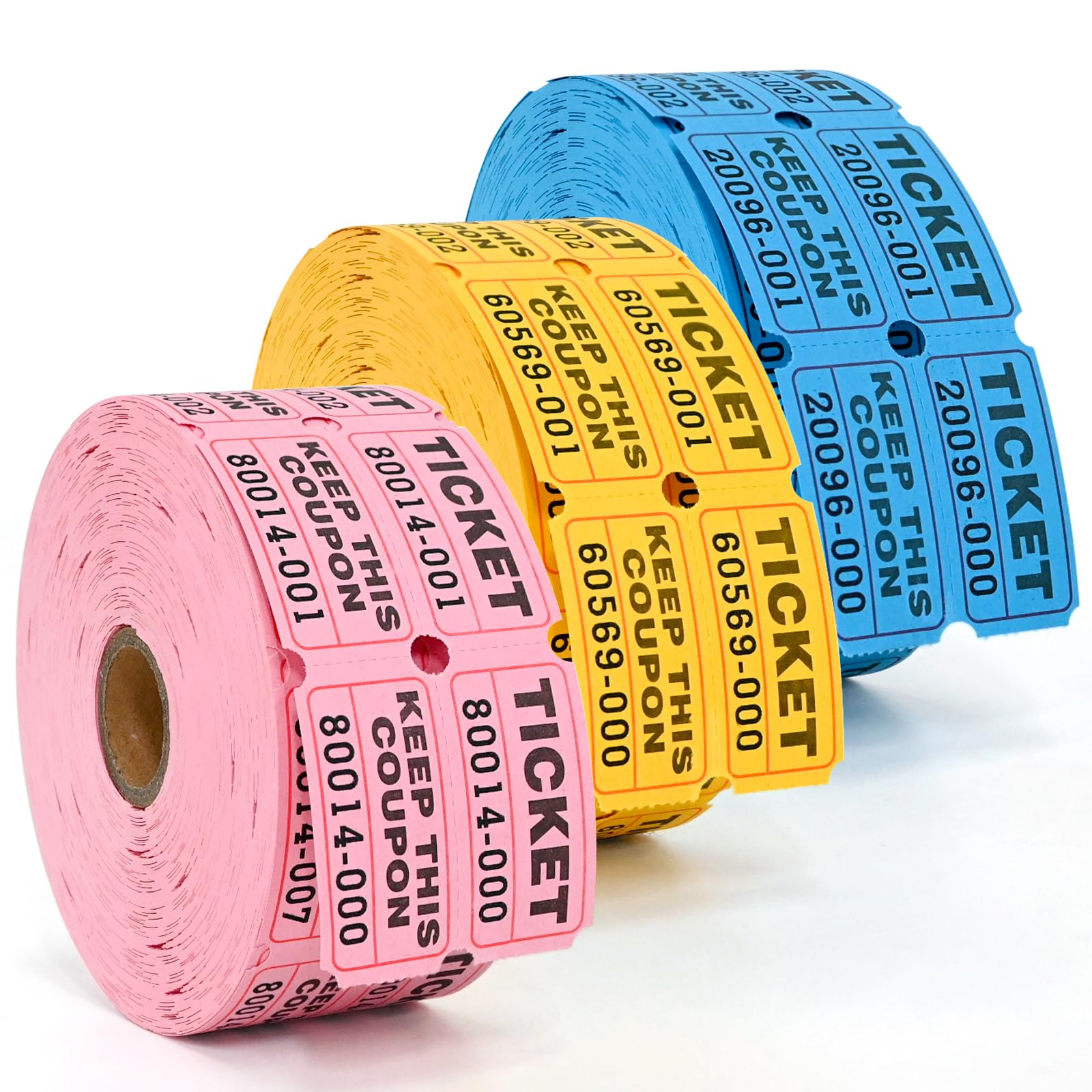 Amazon.com: L LIKED 3000 Pcs Raffle Tickets - 3 Color Set of 1000